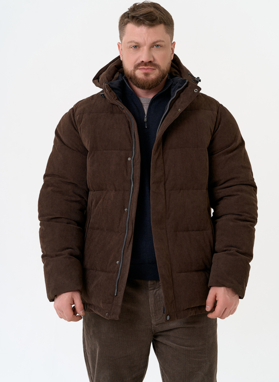 Мужской вельветовый пуховик