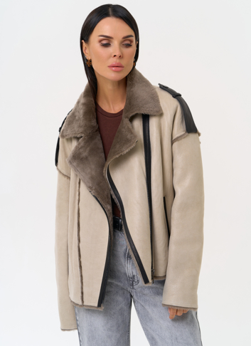 Светлая натуральная дубленка