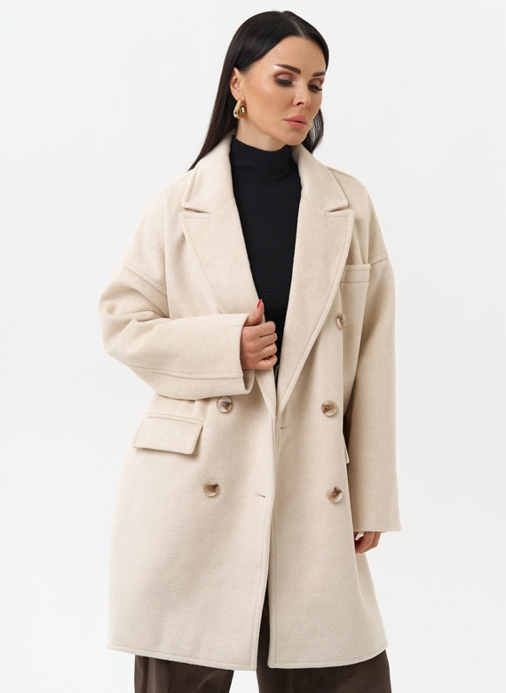 Двубортное женское пальто