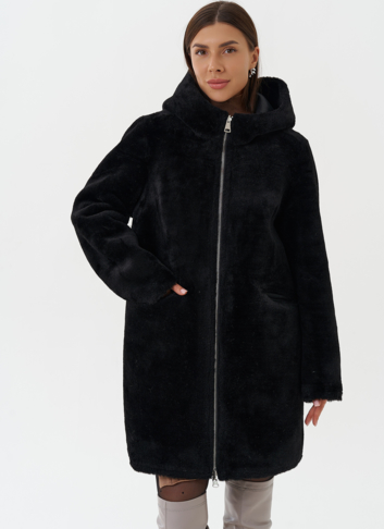 Двухсторонняя дубленка из эко кожи