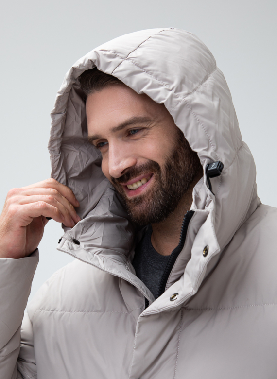 Мужской пуховик с капюшоном 