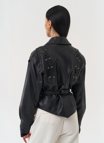 Куртка женская из эко кожи в стиле ретро