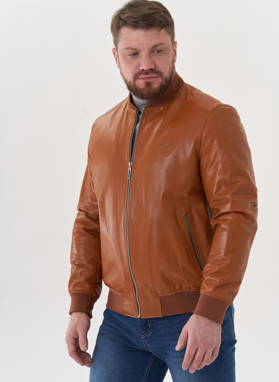 Мужская куртка "бомбер" из натуральной кожи