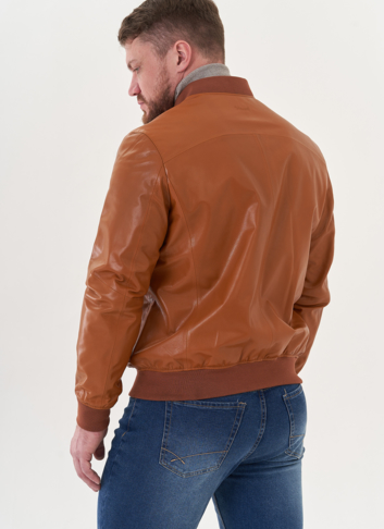 Мужская куртка "бомбер" из натуральной кожи