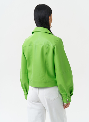 Куртка косуха из эко кожи зеленого цвета