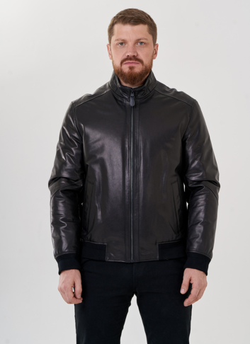 Куртка мужская черного цвета из натуральной кожи