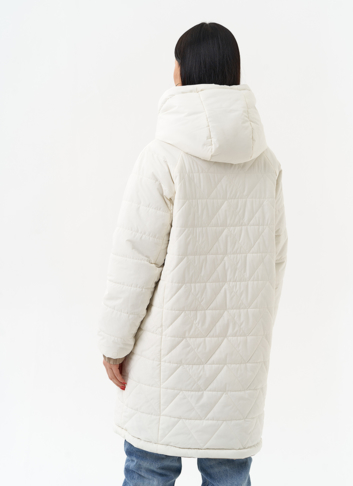 Женская удлиненная куртка с капюшоном