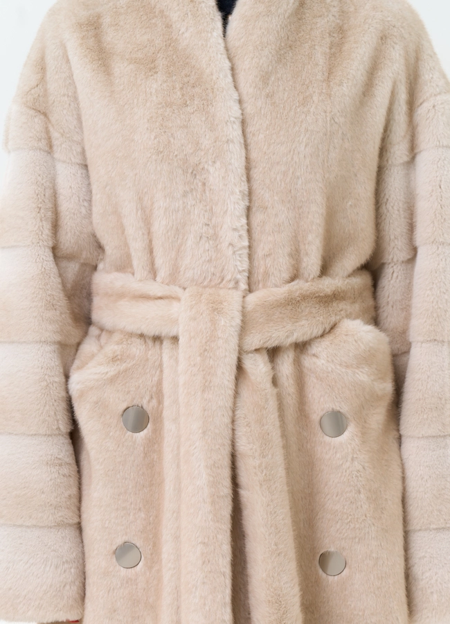 Женское пальто из эко меха модель № 33877 универмаг малина