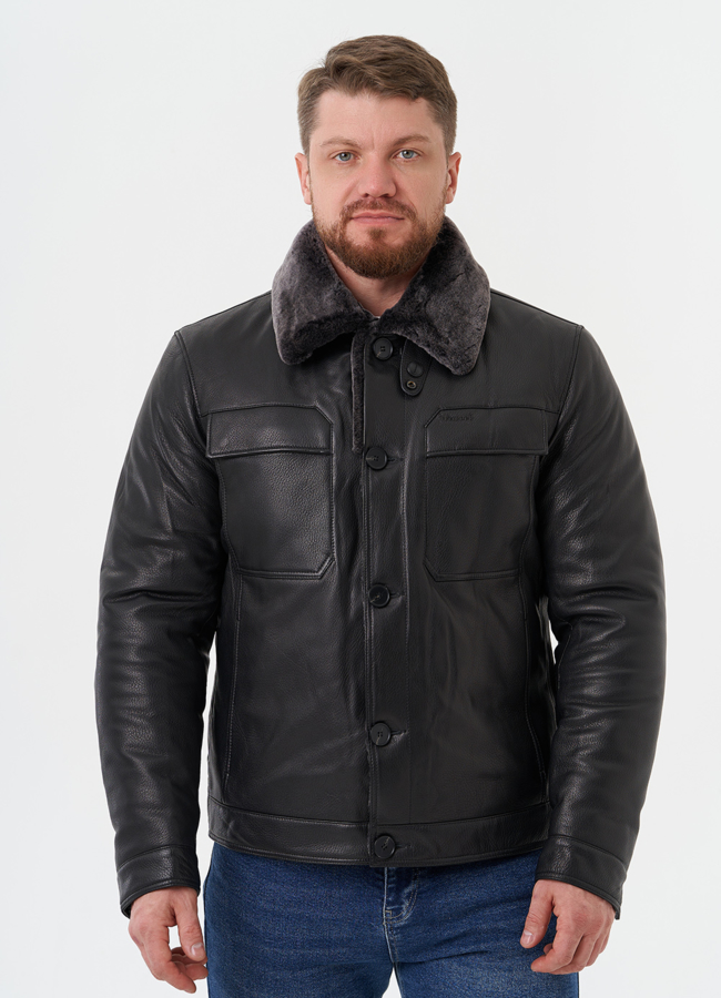 Мужская куртка из натуральной кожи модель № 28072 универмаг малина
