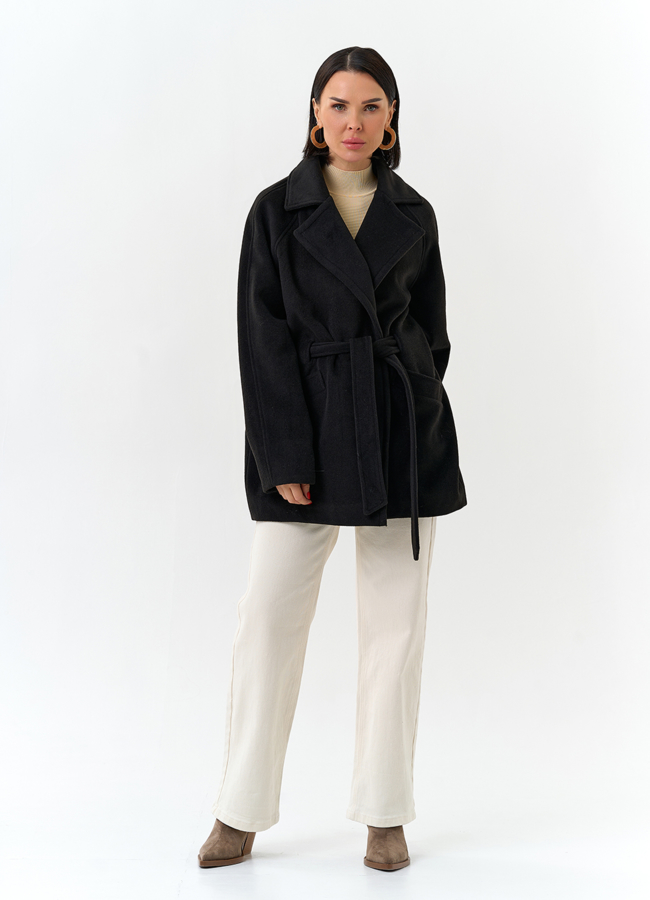 Женское пальто со съемный капюшоном модель № 32698 в кредит