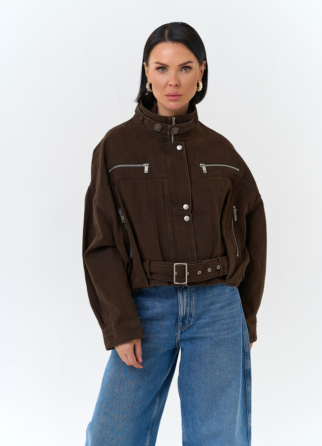 Женская короткая джинсовая куртка модель № 32825 универмаг малина