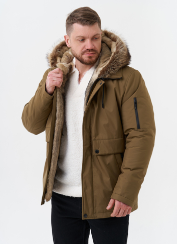 Парка мужская на мехе из волка