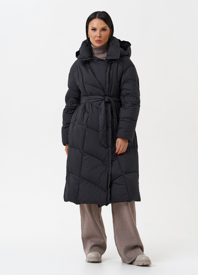 фото Женский пуховик с капюшоном  модель № 28962