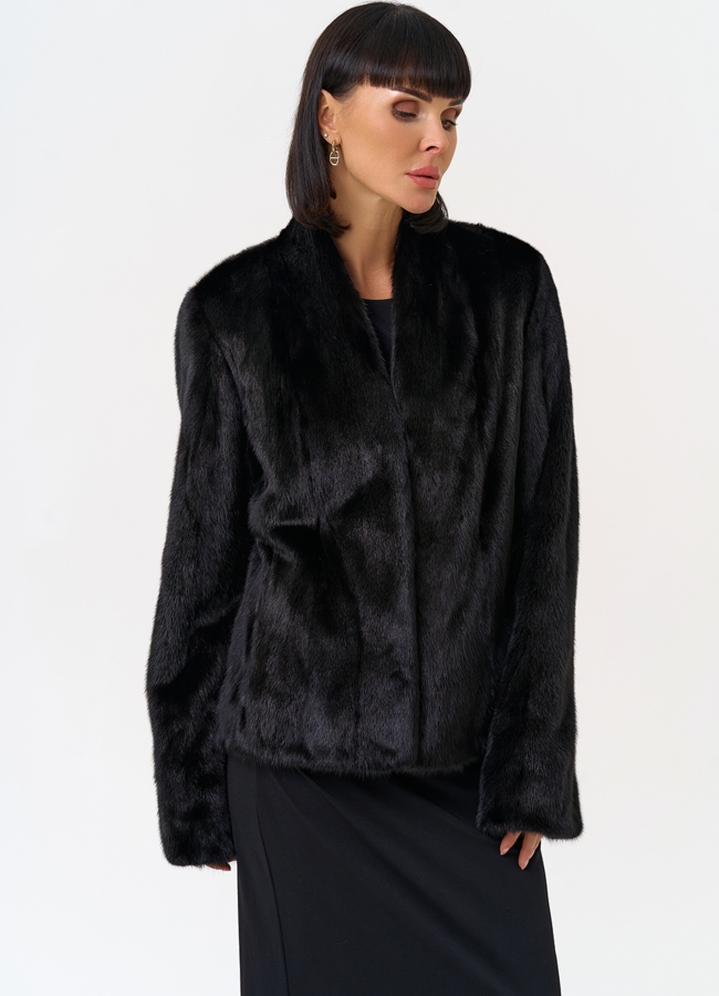 Укороченная шуба из меха норки  модель № 31602 в кредит