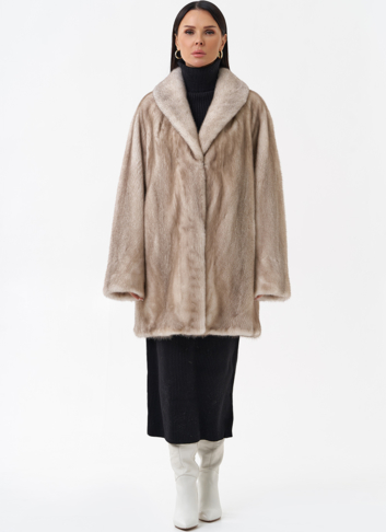 Норковая шуба с воротником