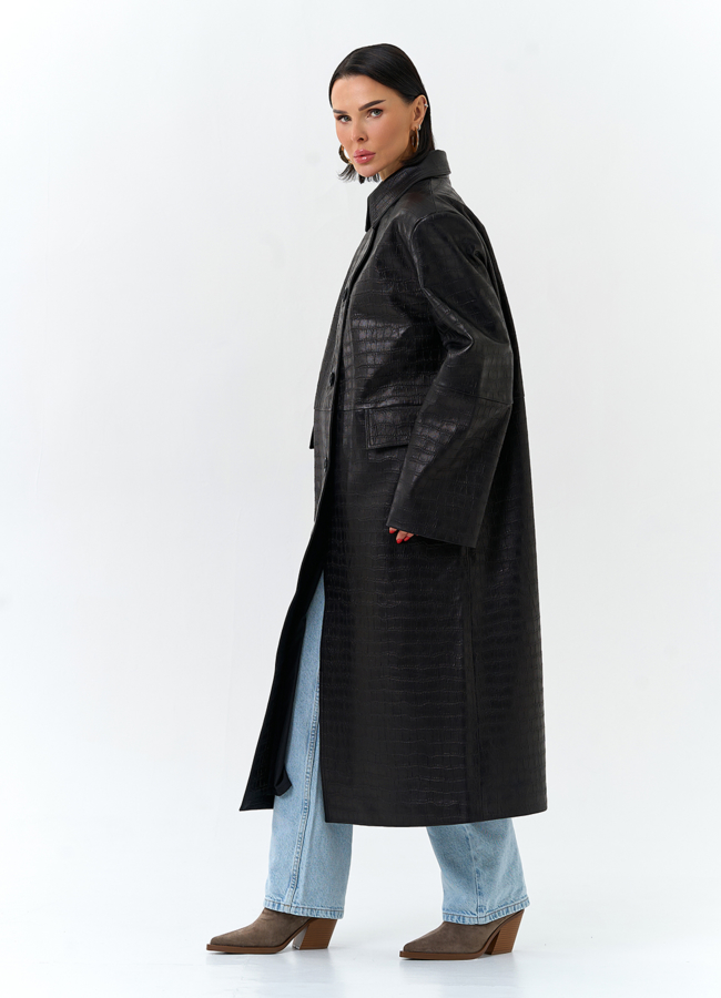 Женский плащ из натуральной кожи  модель № 32870 универмаг малина