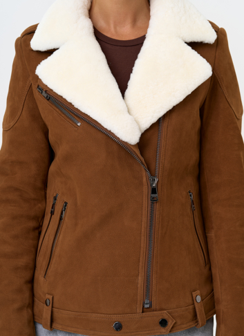 Косуха из натуральной замши с мехом