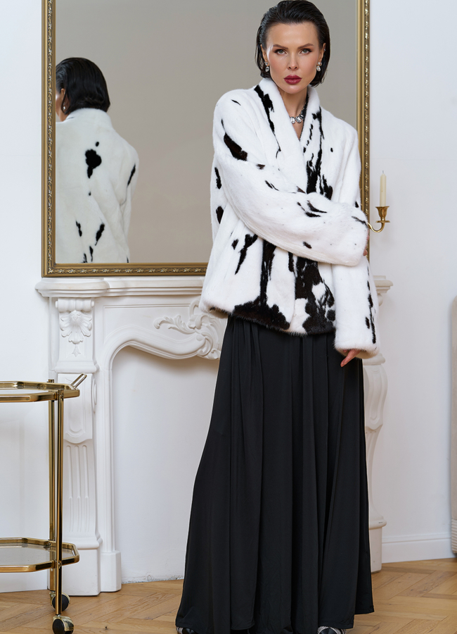 Жакет из меха норки в расцветке 