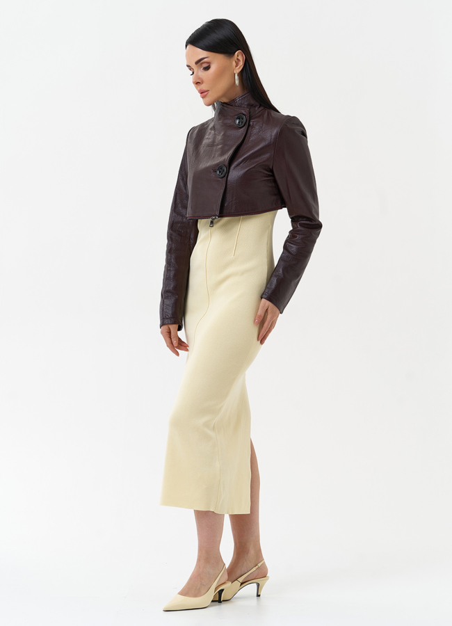 Плащ трансформер из натуральной кожи модель № 30163 универмаг малина