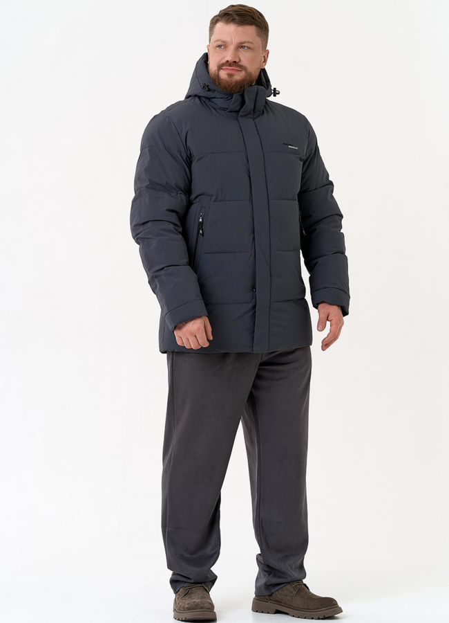 Мужской пуховик с капюшоном  модель № 31451 в кредит